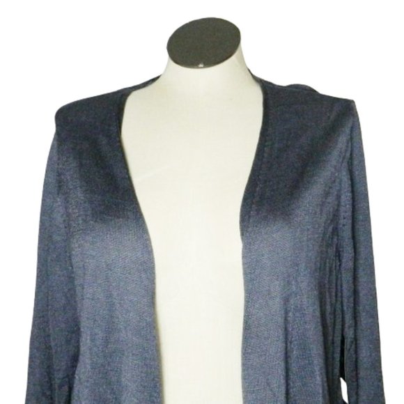 Nic + Zoe Nic and Zoe Plus $148 Women's Slate Blue Silk Blend Cardigan 2X NWT - Picture 2 of 5